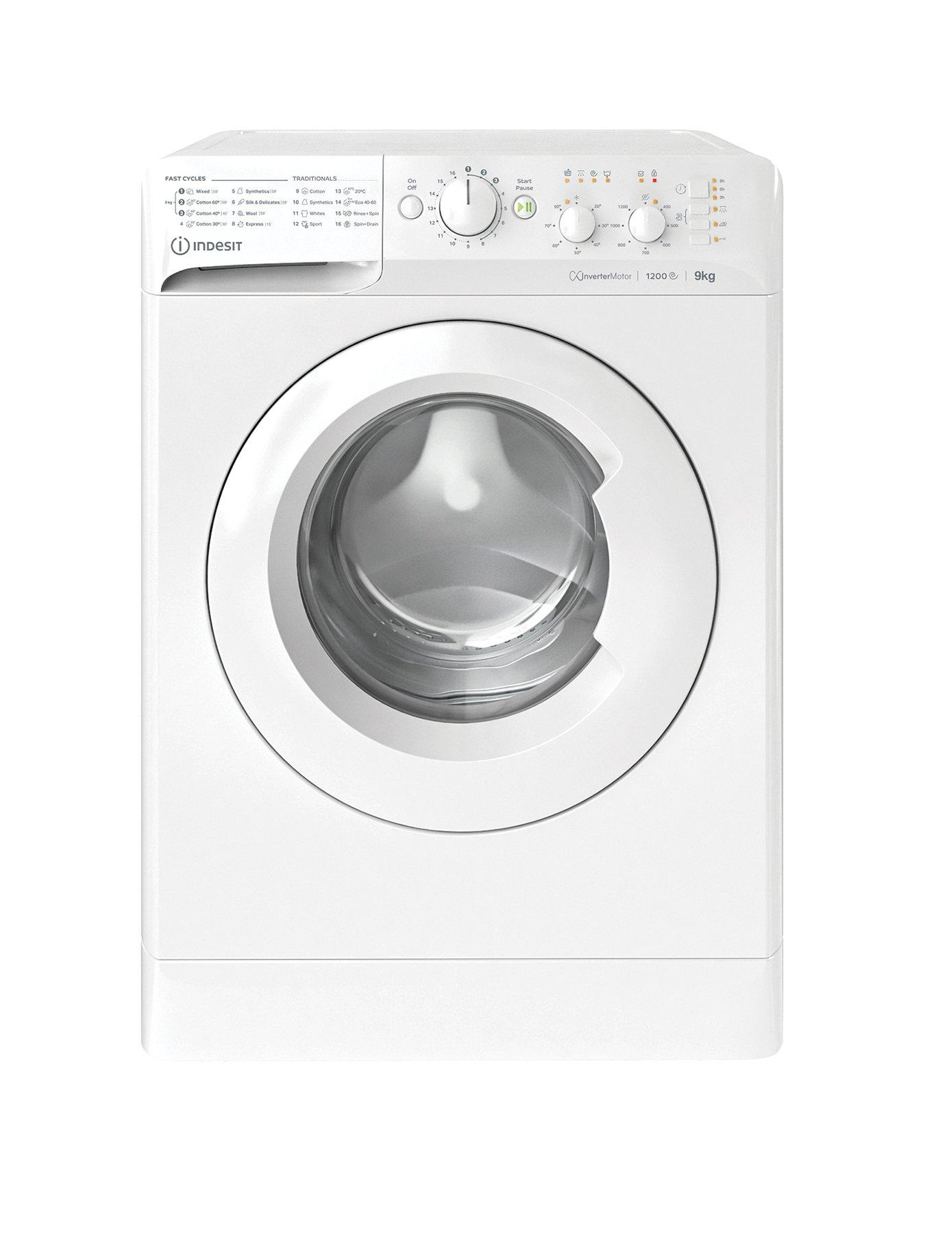 Product photograph of Indesit Mtwc91295wukn 9kg Load 1200rpm Spin Washing Machine - White from very.co.uk