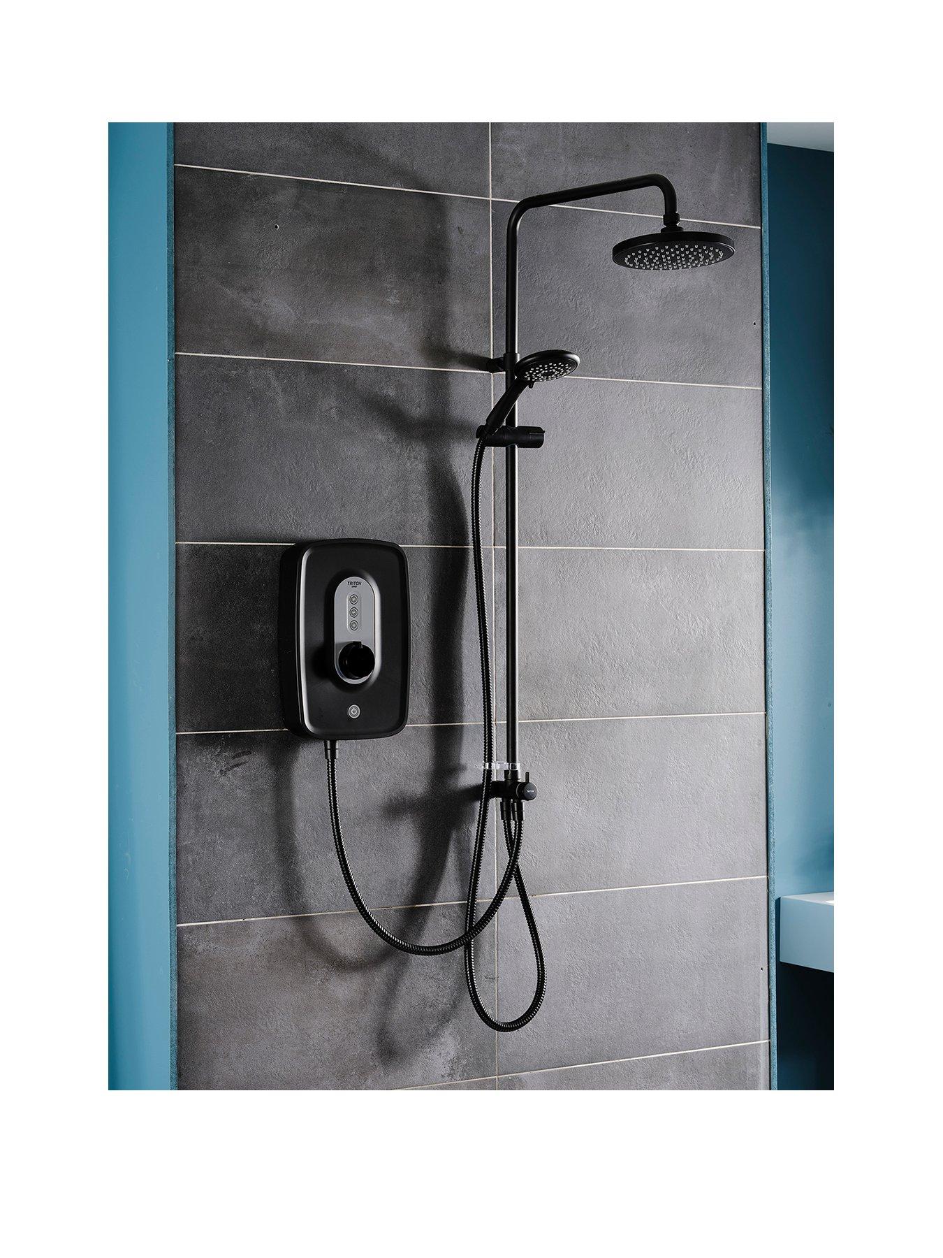 Product photograph of Triton Danzi Duelec 9 5kw Shower - Black from very.co.uk