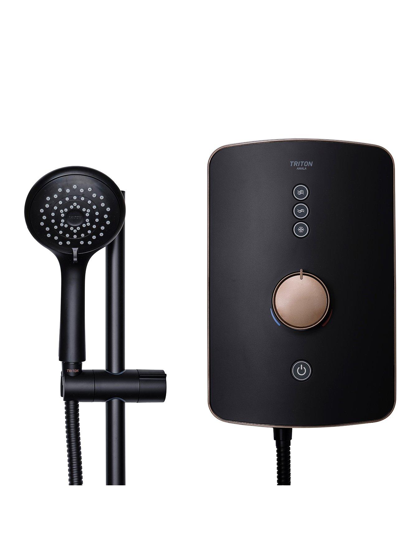 Product photograph of Triton Amala Metallic 8 5kw Electric Shower - Brushed Copper from very.co.uk