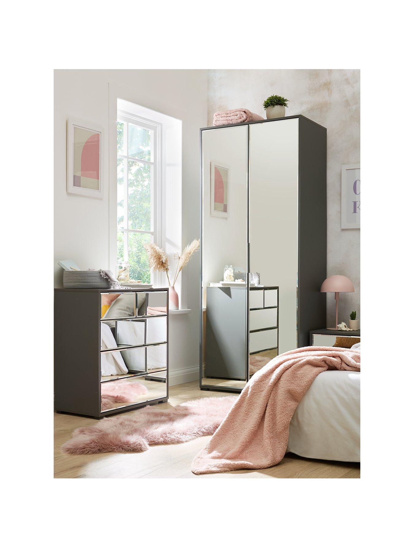 Product photograph of Very Home Mila Mirror 2 Door Wardrobe from very.co.uk