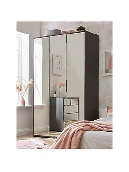 Product photograph of Very Home Mila Mirror 3 Door Mirror Wardrobe from very.co.uk
