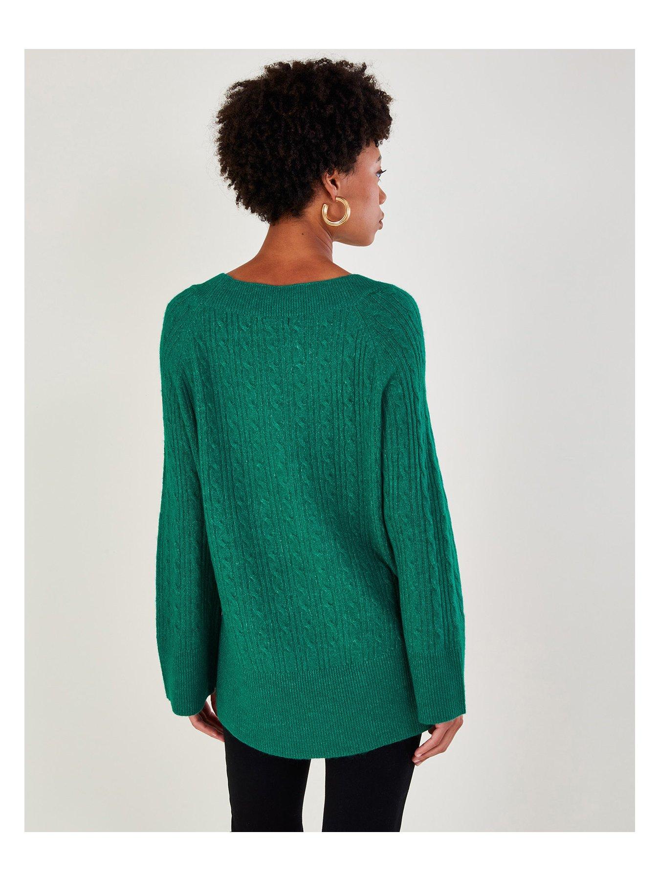 Green discount longline jumper