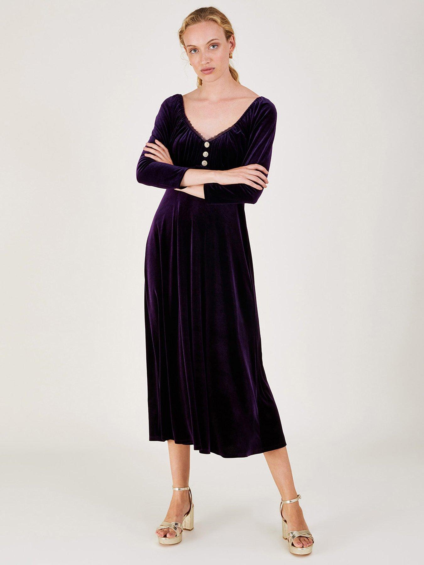 Velvet midi best sale dress uk