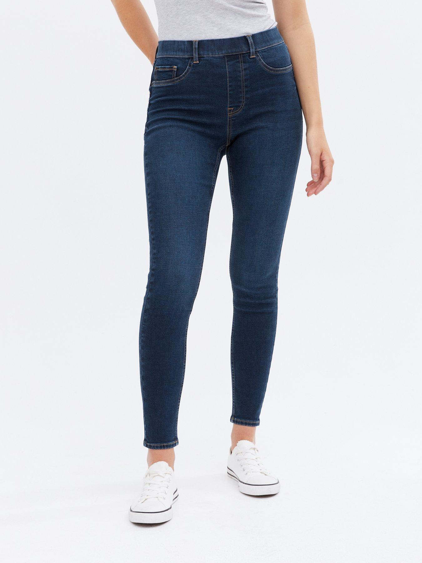 New Look Mid Rise Lift And Shape Emilee Jeggings - Blue