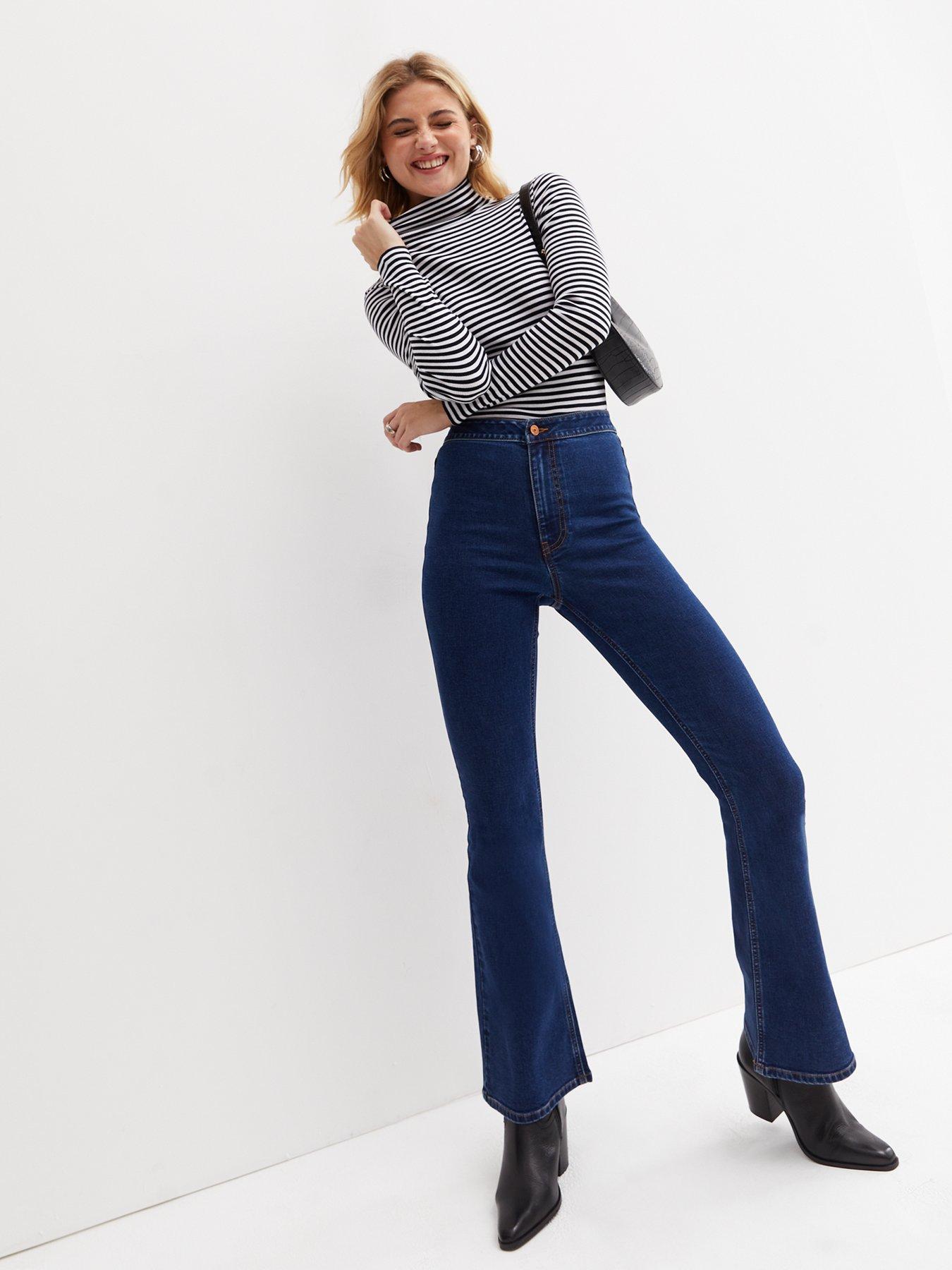 New Look Tall flared jean in midwash blue