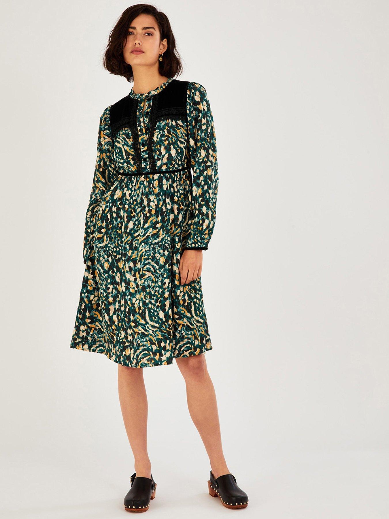 Monsoon animal print store dress