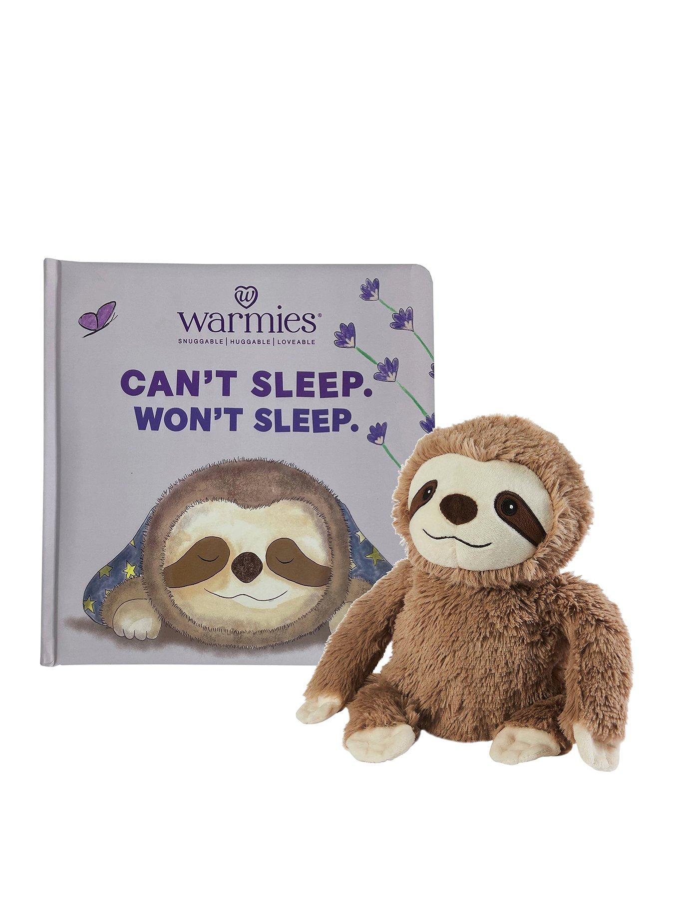 Product photograph of Warmies Fully Heatable 9 Sloth Amp Cant Sleep Wont Sleep Book - Grey from very.co.uk