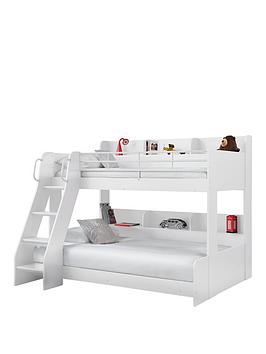 Product photograph of Julian Bowen Domino Triple Sleeper Bed - White from very.co.uk