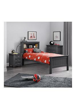 Product photograph of Julian Bowen Maine Bookcase Bed 90 Cm - Anthracite from very.co.uk