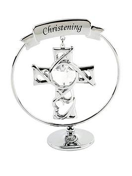 Product photograph of Crystocraft Circle With Cross - Christening from very.co.uk