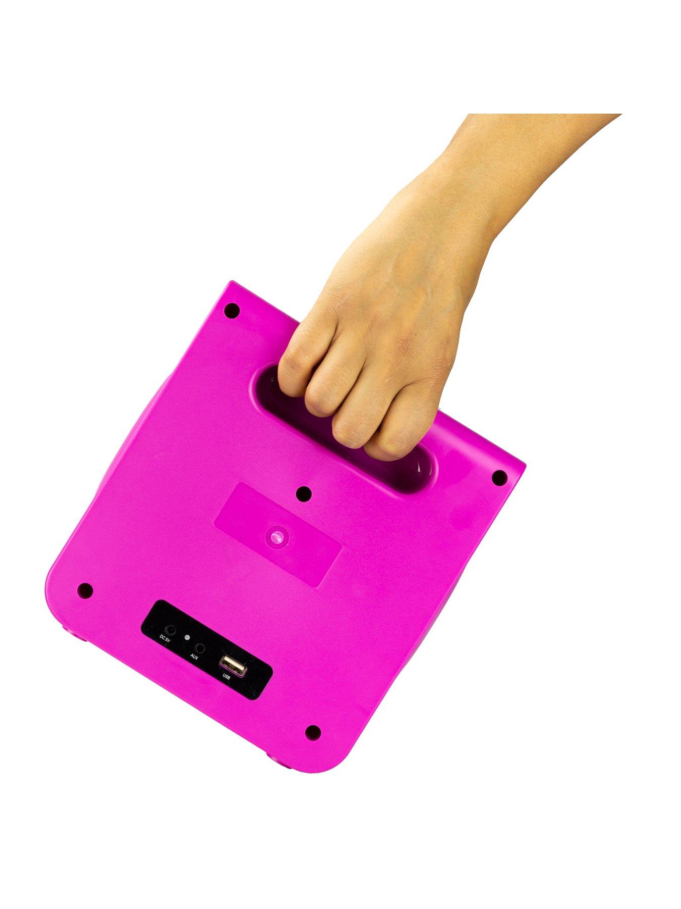 Image 5 of 6 of RockJam 10-Watt Rechargeable Bluetooth Karaoke Machine with Two Microphones - Pink