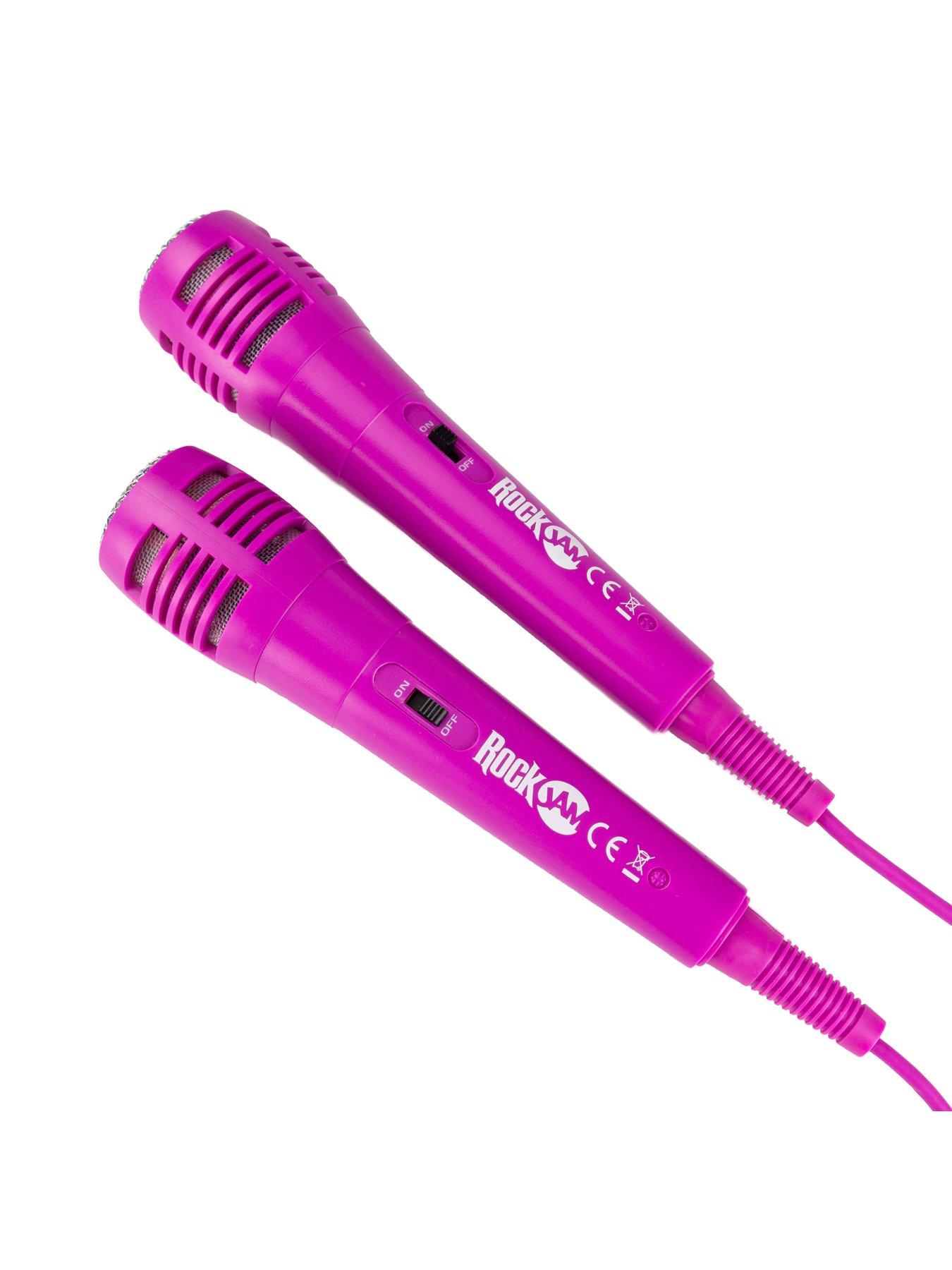 Image 6 of 6 of RockJam 10-Watt Rechargeable Bluetooth Karaoke Machine with Two Microphones - Pink