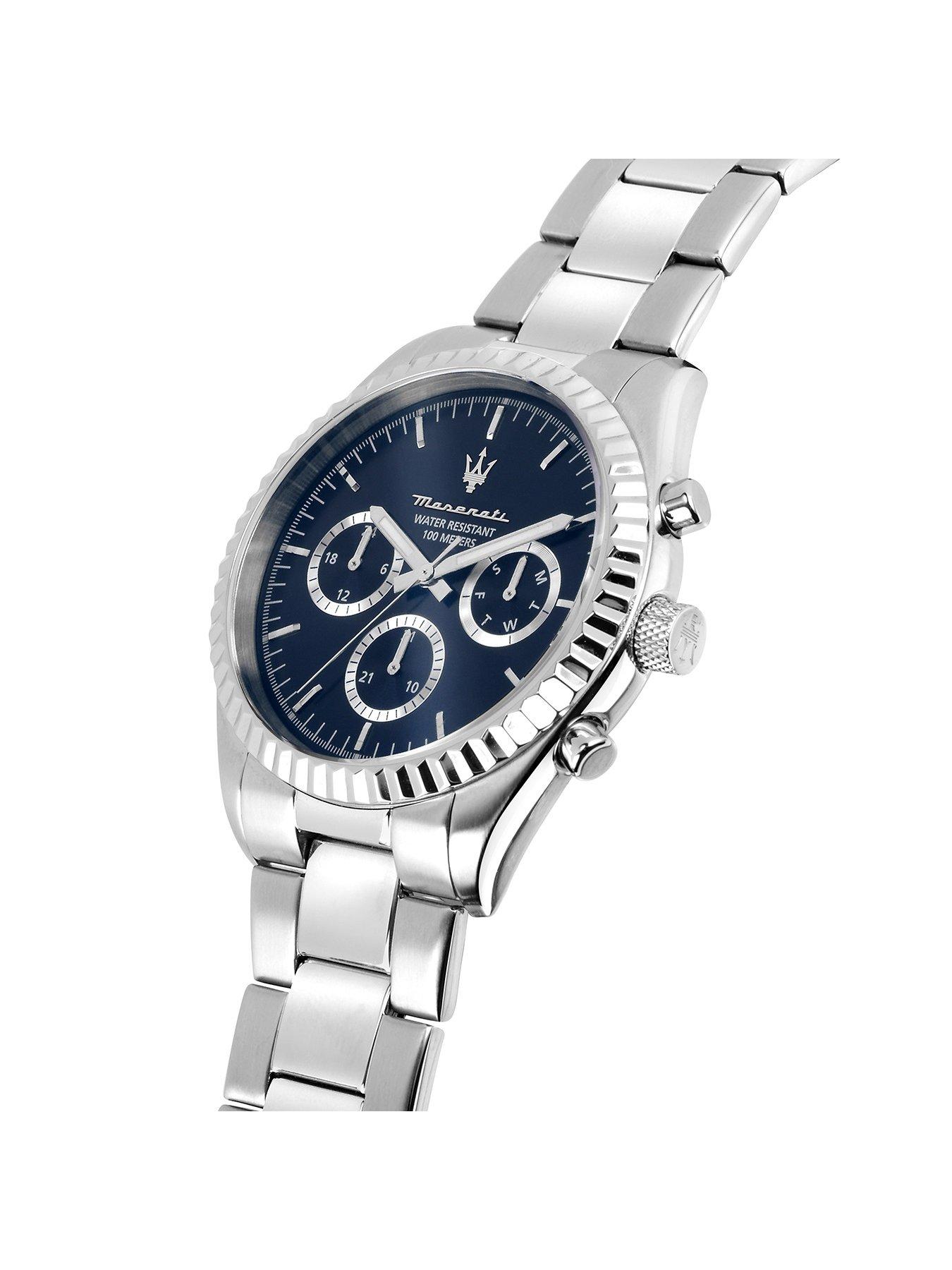Maserati Competizione 43 Mult 43Mm Blu Dial Mens Watch Stainless  