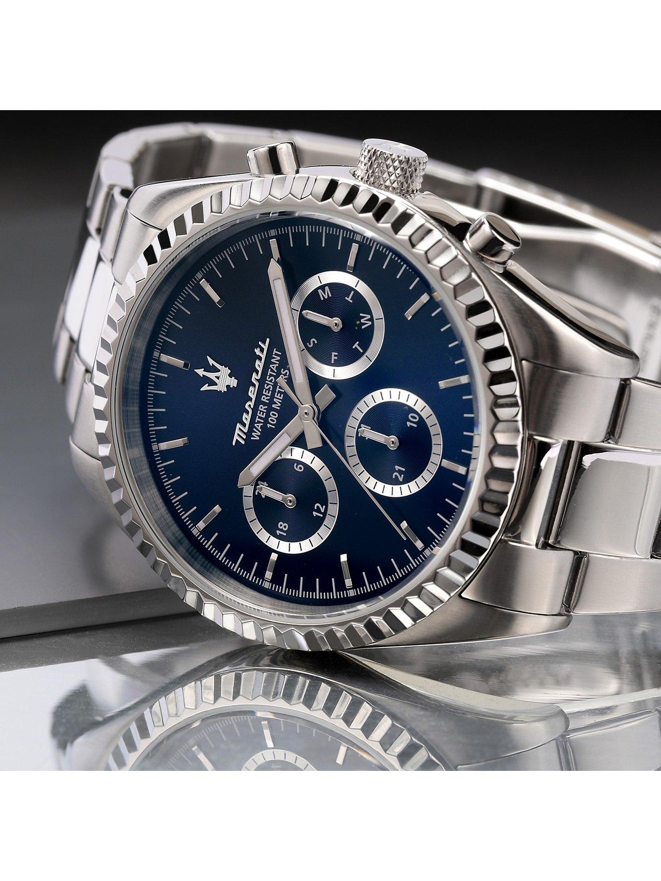 Maserati Competizione 43 Mult 43Mm Blu Dial Mens Watch Stainless  
