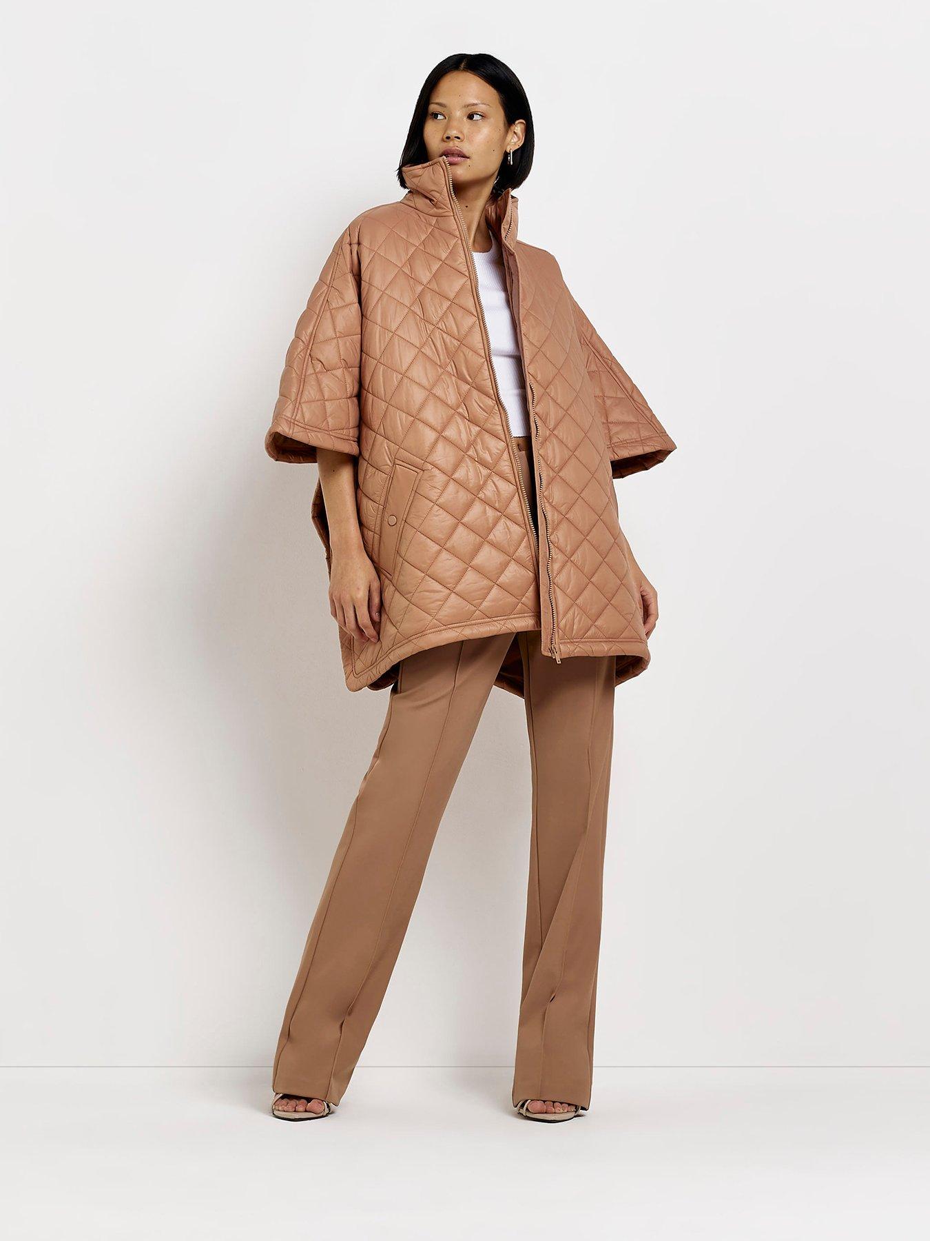 River Island Quilted Cape - Brown | very.co.uk