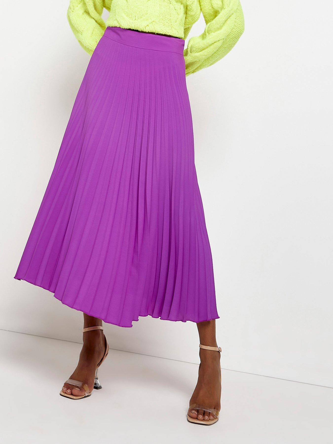 pvc pleated midi skirt