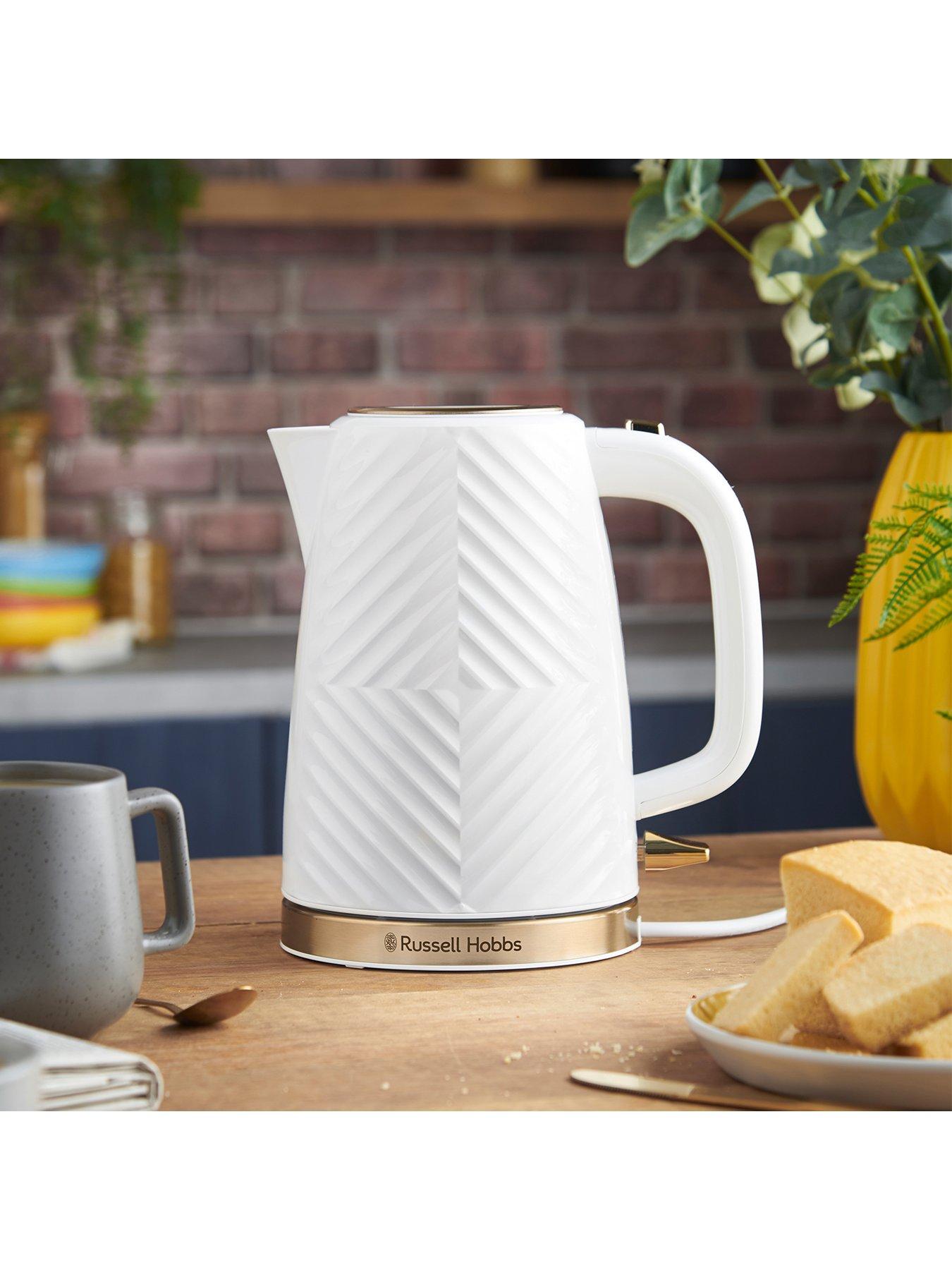 Russell hobbs white kettle and clearance toaster