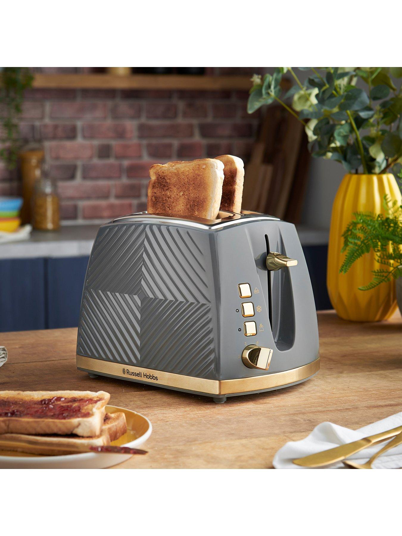 Russell Hobbs Groove Kettle & Toaster Bundle - Grey | Very.co.uk