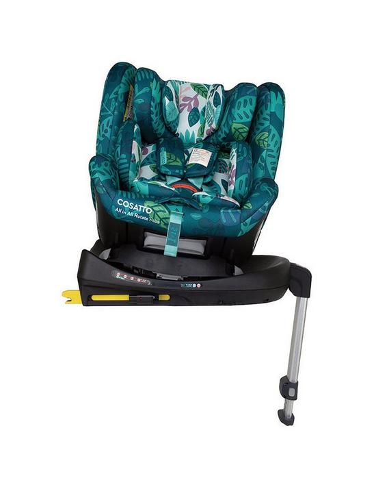 front image of cosatto-all-in-all-i-size-rotate-car-seat-midnight-jungle