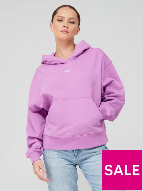 Calvin Klein Jeans Micro Logo Hoodie - Purple 