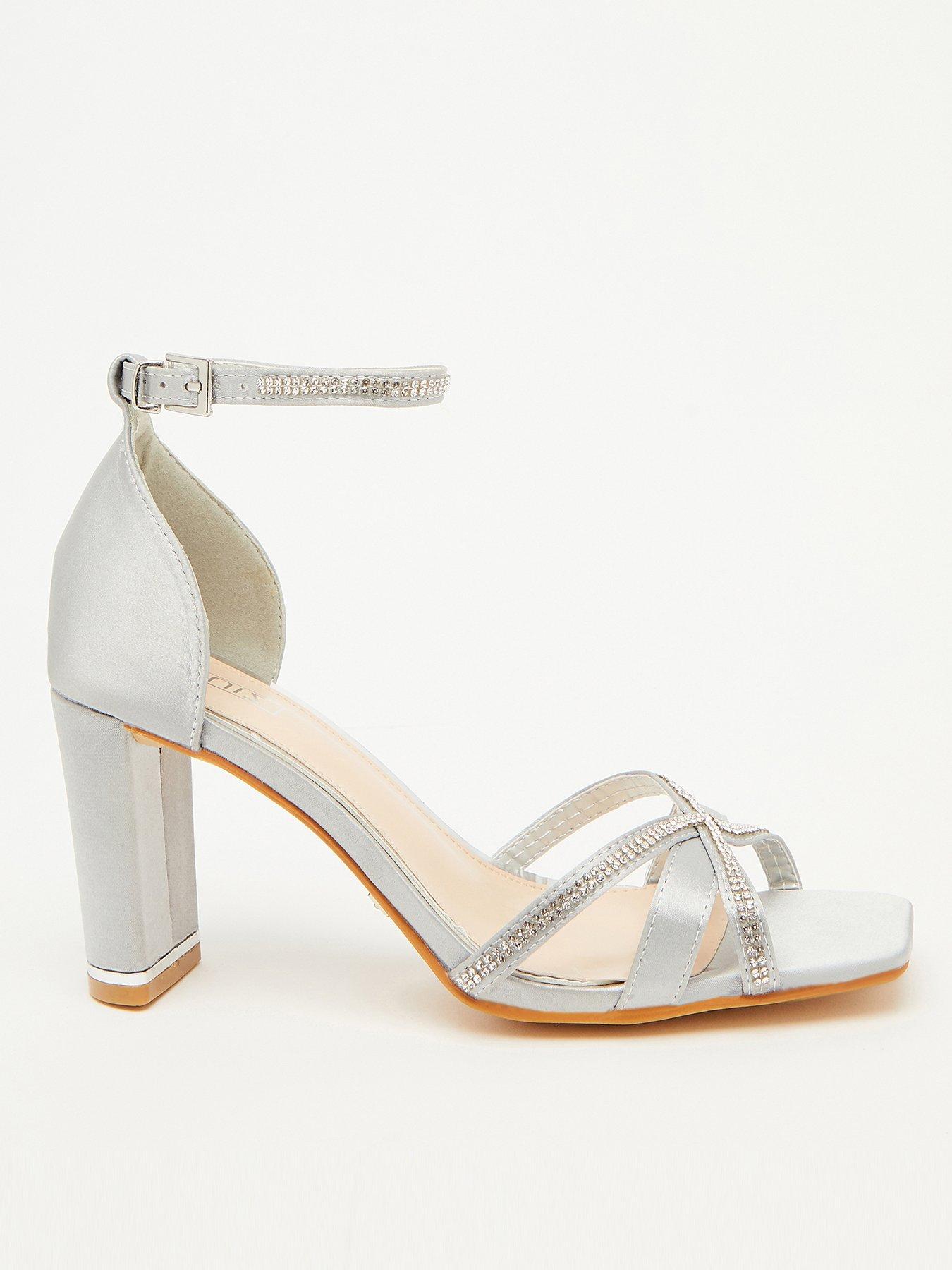 Grey satin cheap sandals