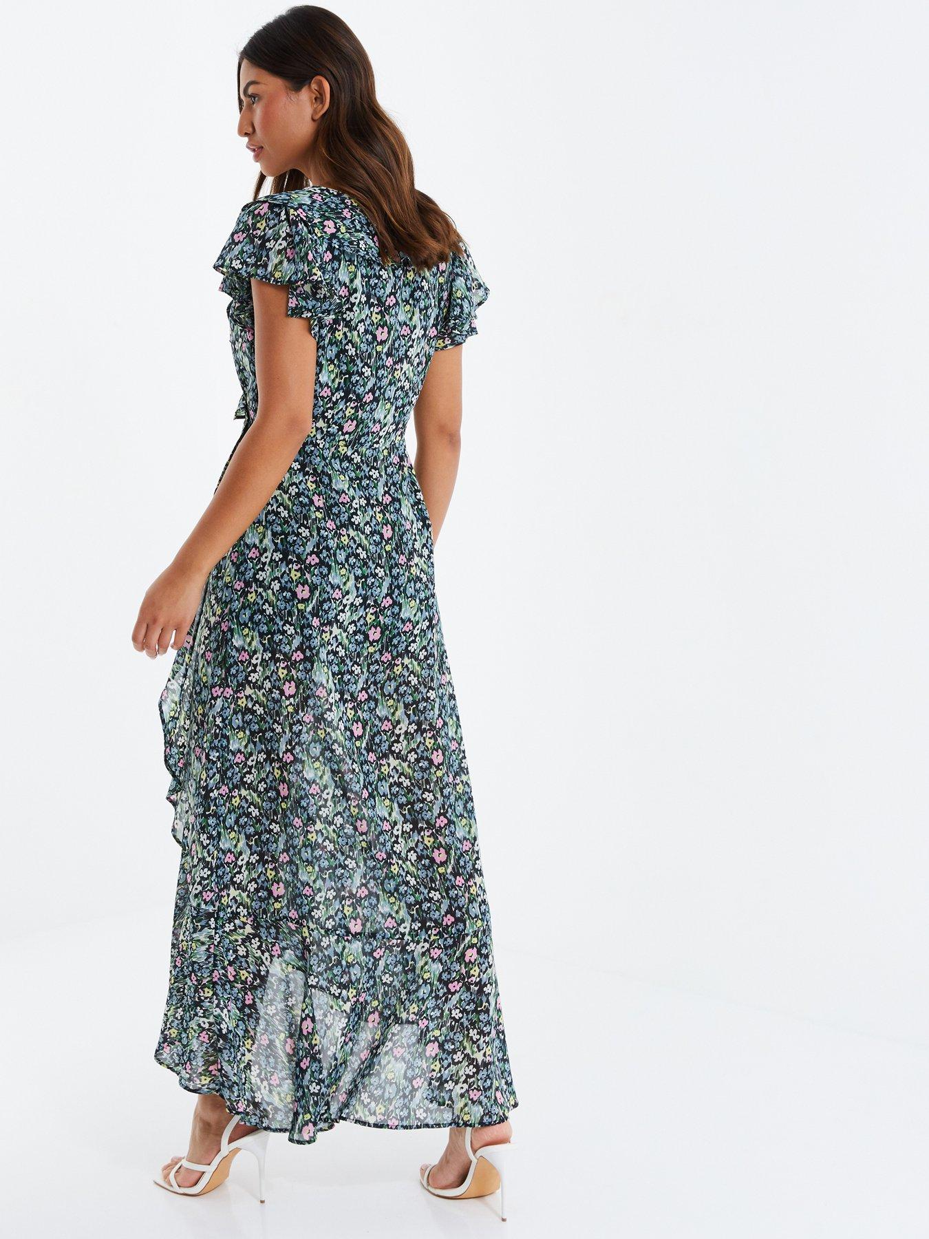 Quiz Floral Chiffon Midi Dress | very.co.uk