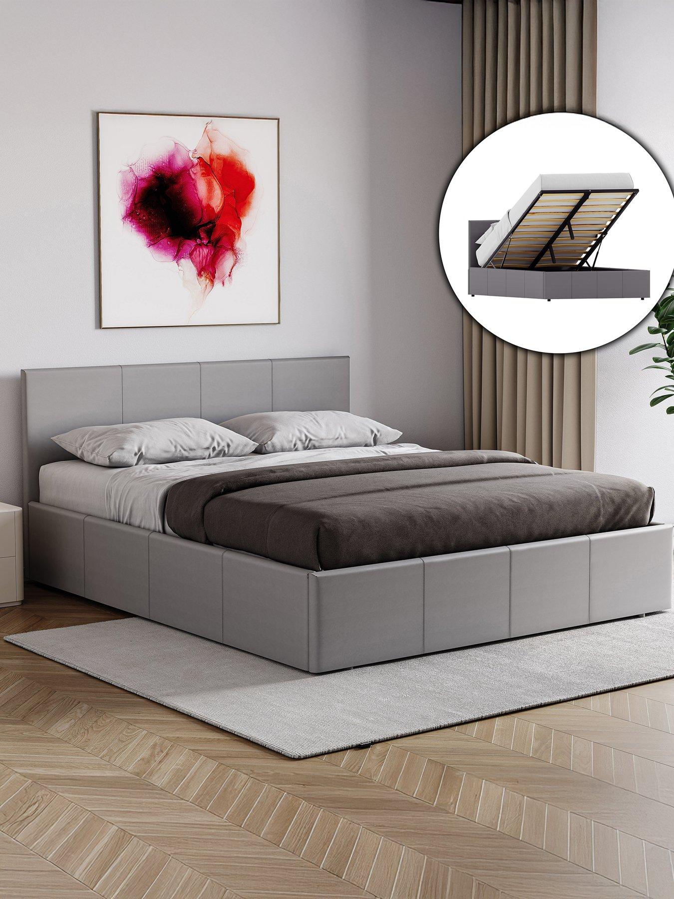 Vida Designs Hurley Ottoman Faux Leather Bed Frame