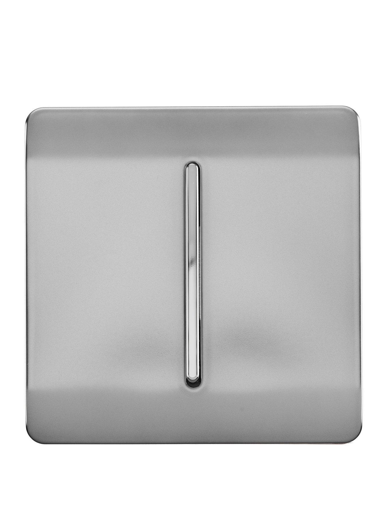 Product photograph of Trendiswitch 1g 3w Intermediate Lightswitch Stainless Steel from very.co.uk