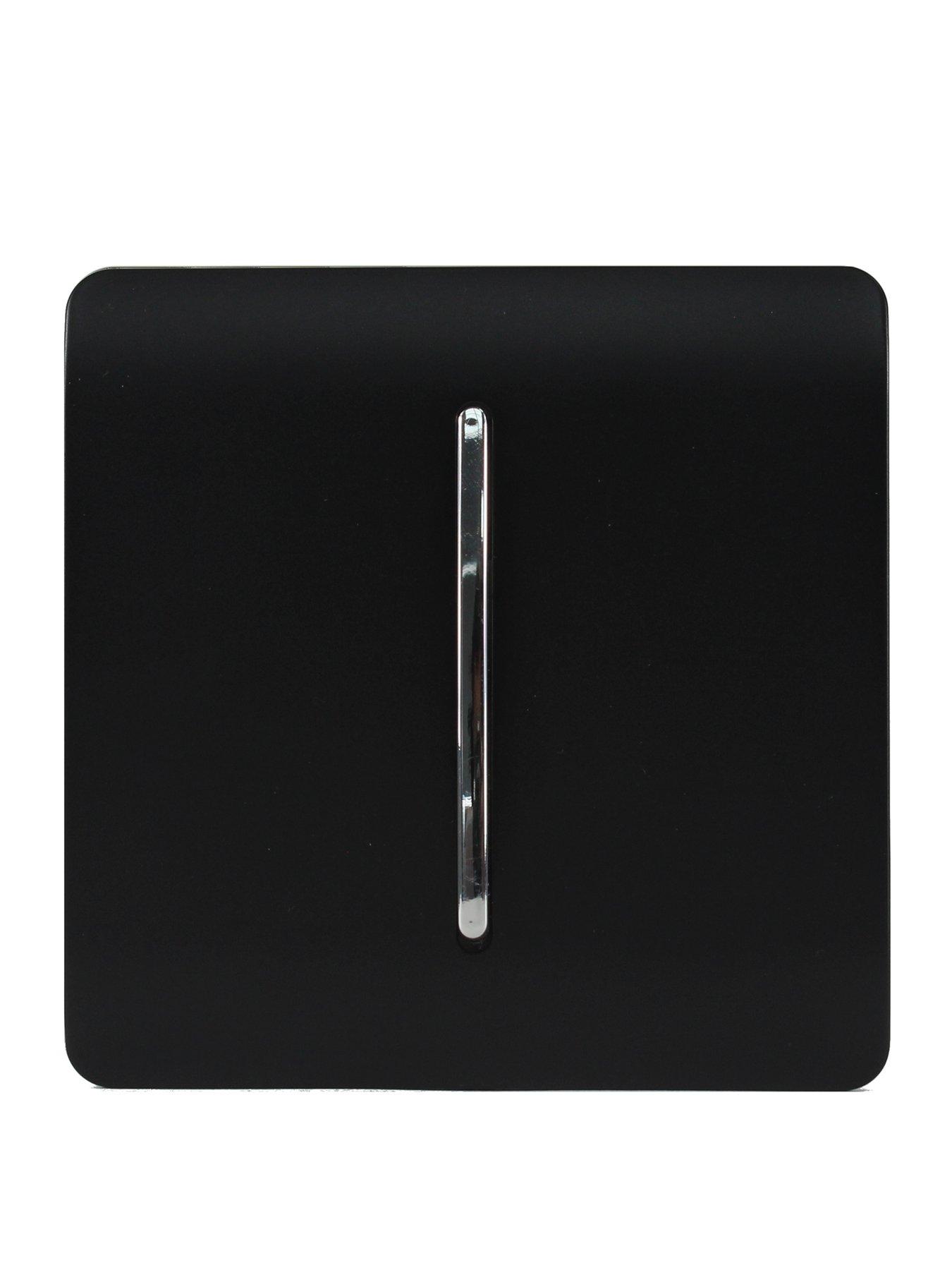 Product photograph of Trendiswitch 1g 3w Intermediate Lightswitch Matt Black from very.co.uk