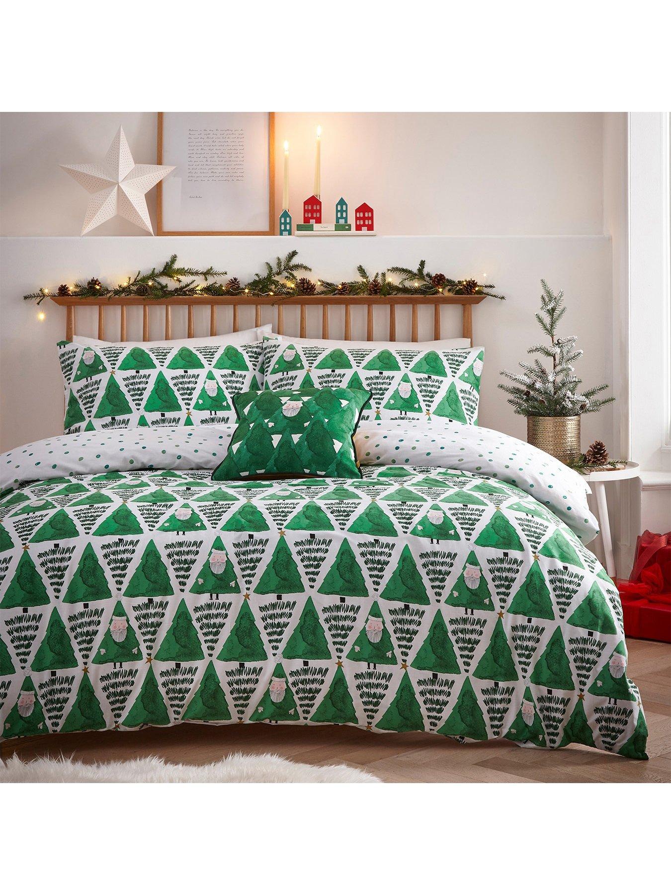 Product photograph of Furn Hide And Seek Santa Christmas Duvet Cover Set - Green from very.co.uk
