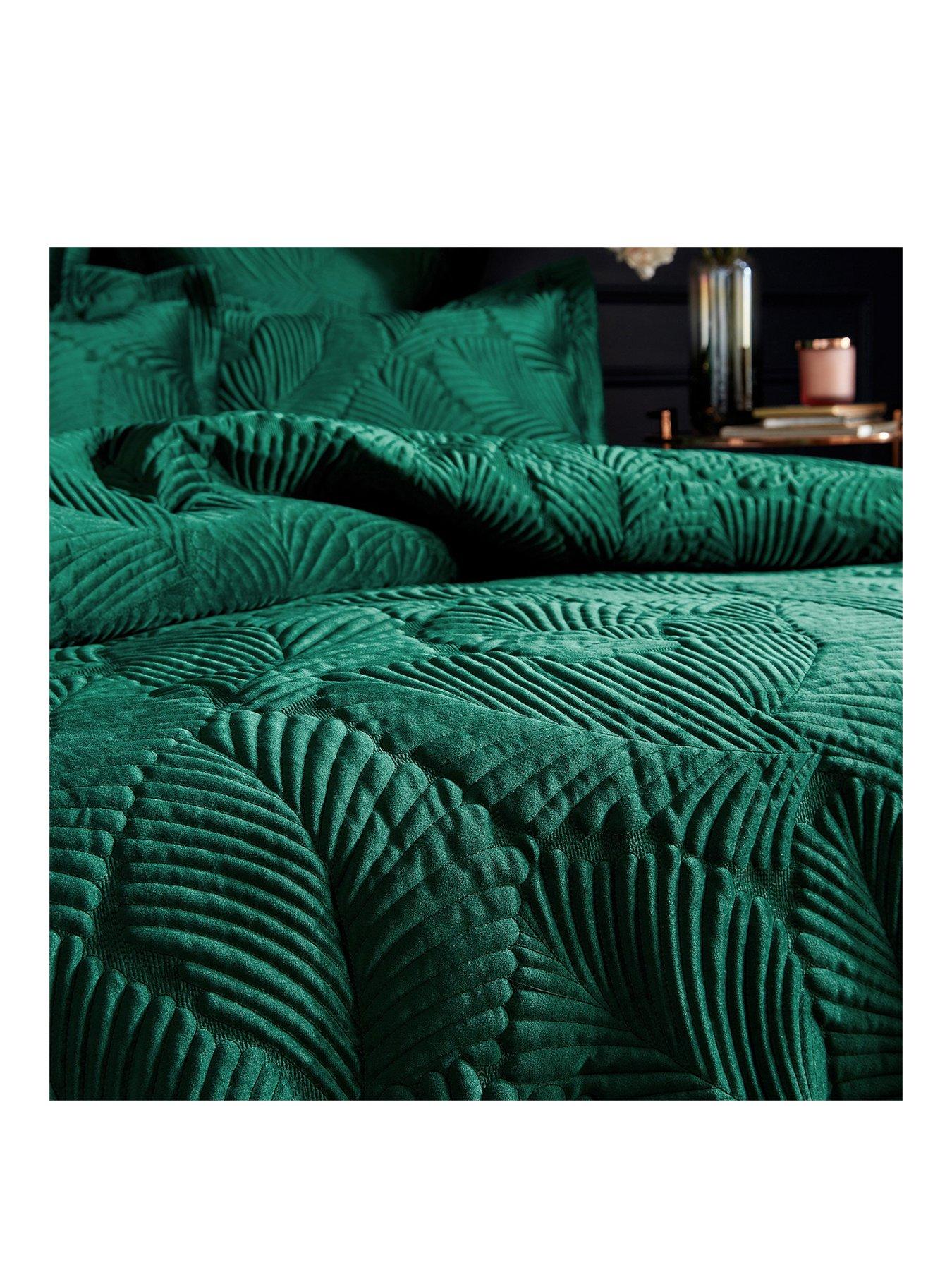 Paoletti Palmeria Trapunta Piumone Matrimoniale 228x218 Cm Blu Navy - Velluto Ricamato E Retro Cotone