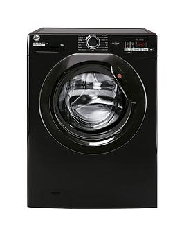 Product photograph of Hoover H-wash 300 H3w492dbbe 9kg Load 1400 Spin Freestanding Washing Machine - Black from very.co.uk