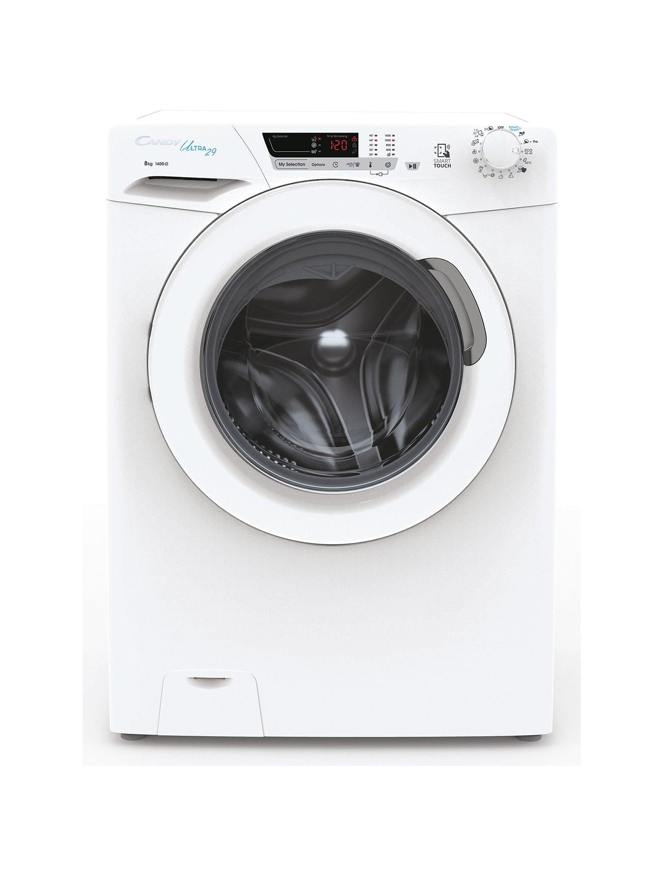 undefined Ultra HCU1482DE 8kg Load, 1400rpm Spin Freestanding Washing Machine, Android App Enabled, Eco Cycles, Water  &  Energy auto sensing - White