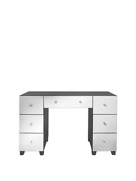 Product photograph of Very Home Bellagio 7 Drawer Dressing Table With Mirrored Fronts - Grey Or White from very.co.uk