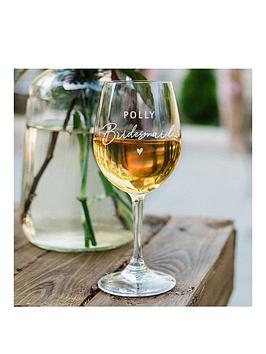 Product photograph of The Personalised Memento Company Wedding Party Wine Glass from very.co.uk