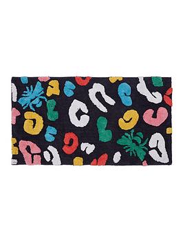 Product photograph of Joules Leopard Bee Bath Mat Multi from very.co.uk