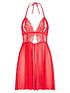  image of ann-summers-bodywear-diamond-kiss-chemise-bright-red
