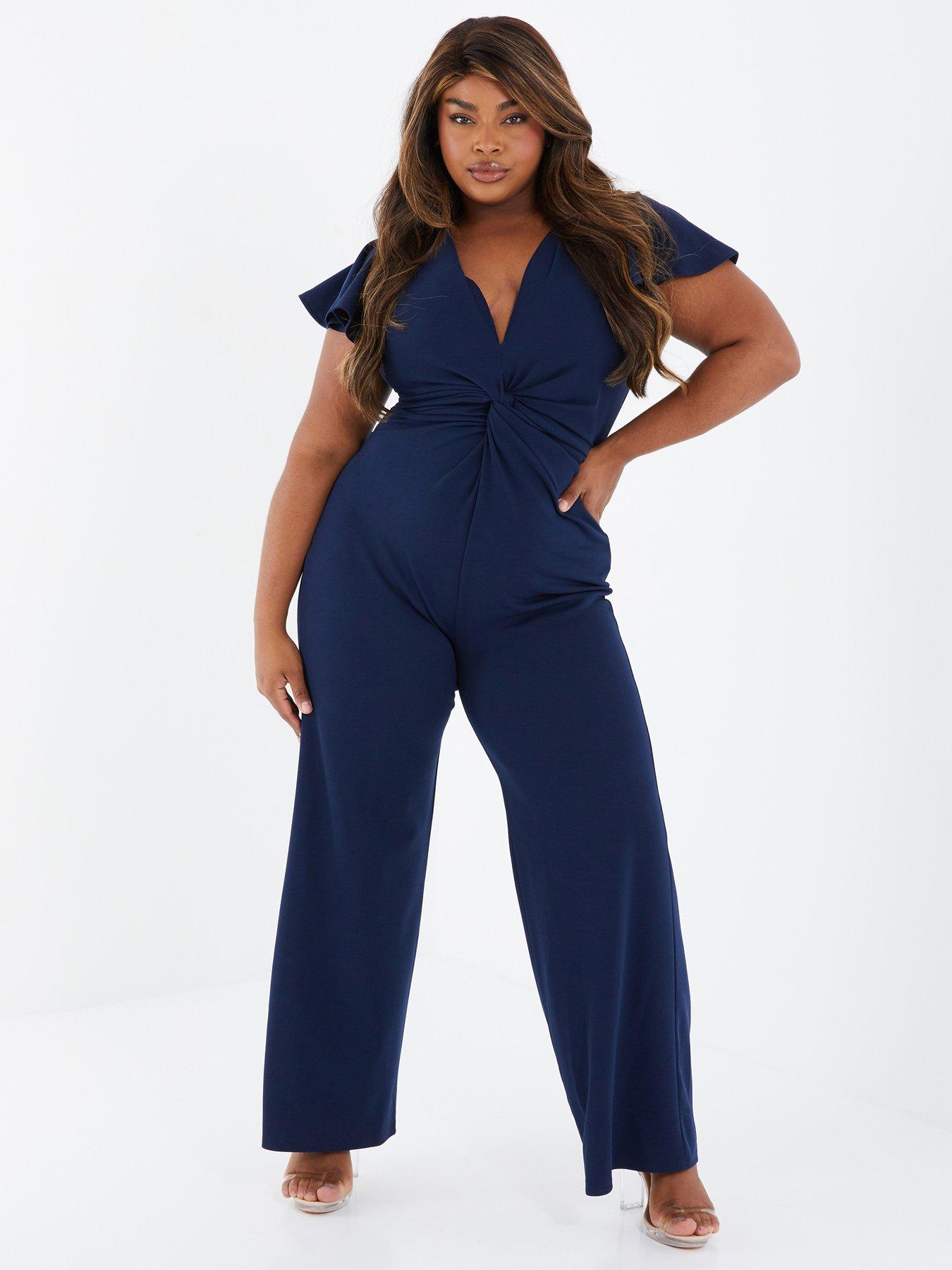 Quiz Curve Navy Jumpsuit Very