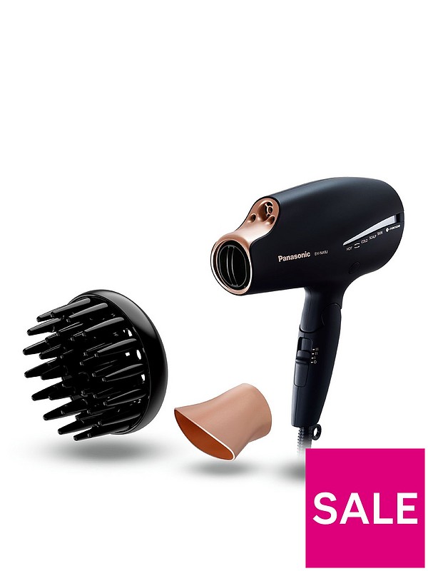 Panasonic EH-NA9J Advanced Folding Hair Dryer with Diffuser, Nanoe & Double  Mineral Technology - Reduces Damage and Split Ends 