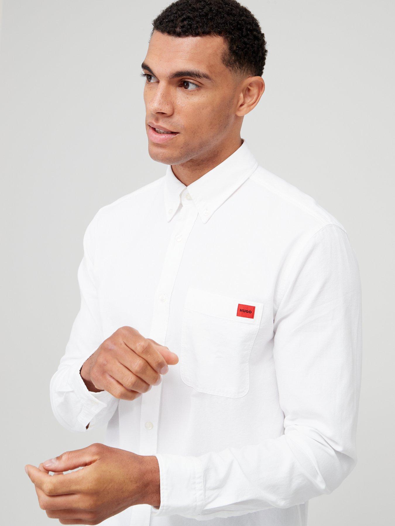 Image 5 of 6 of HUGO Evito Slim Fit Long Sleeve Shirt - White
