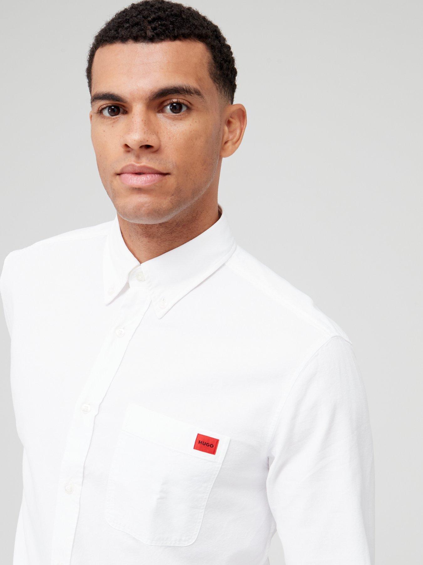 Image 6 of 6 of HUGO Evito Slim Fit Long Sleeve Shirt - White