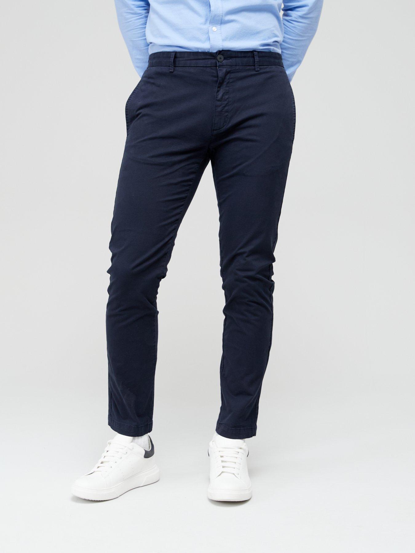 undefined David222d Slim Fit Chinos - Dark Blue