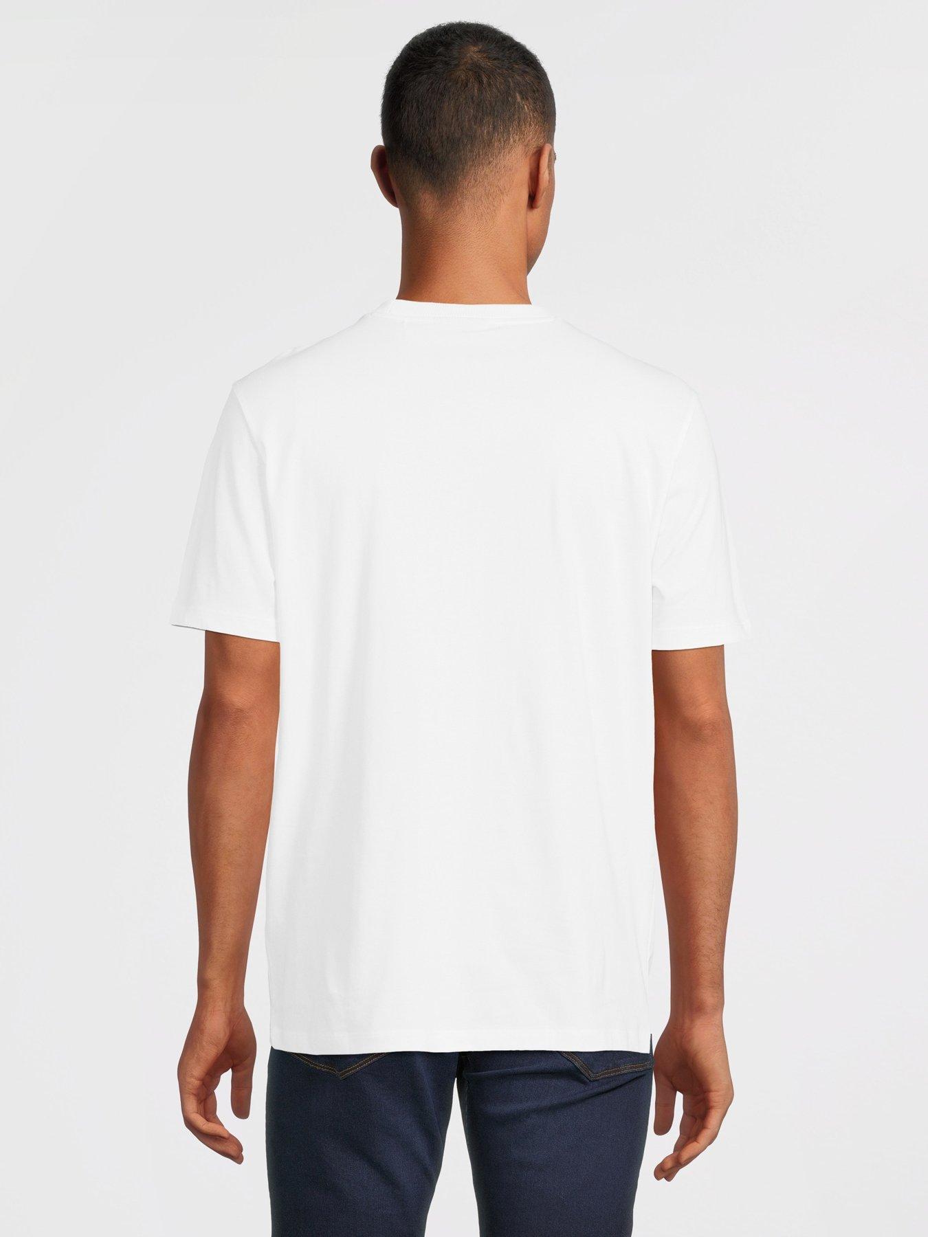 HUGO Dyton Signature Logo T-Shirt - White | very.co.uk