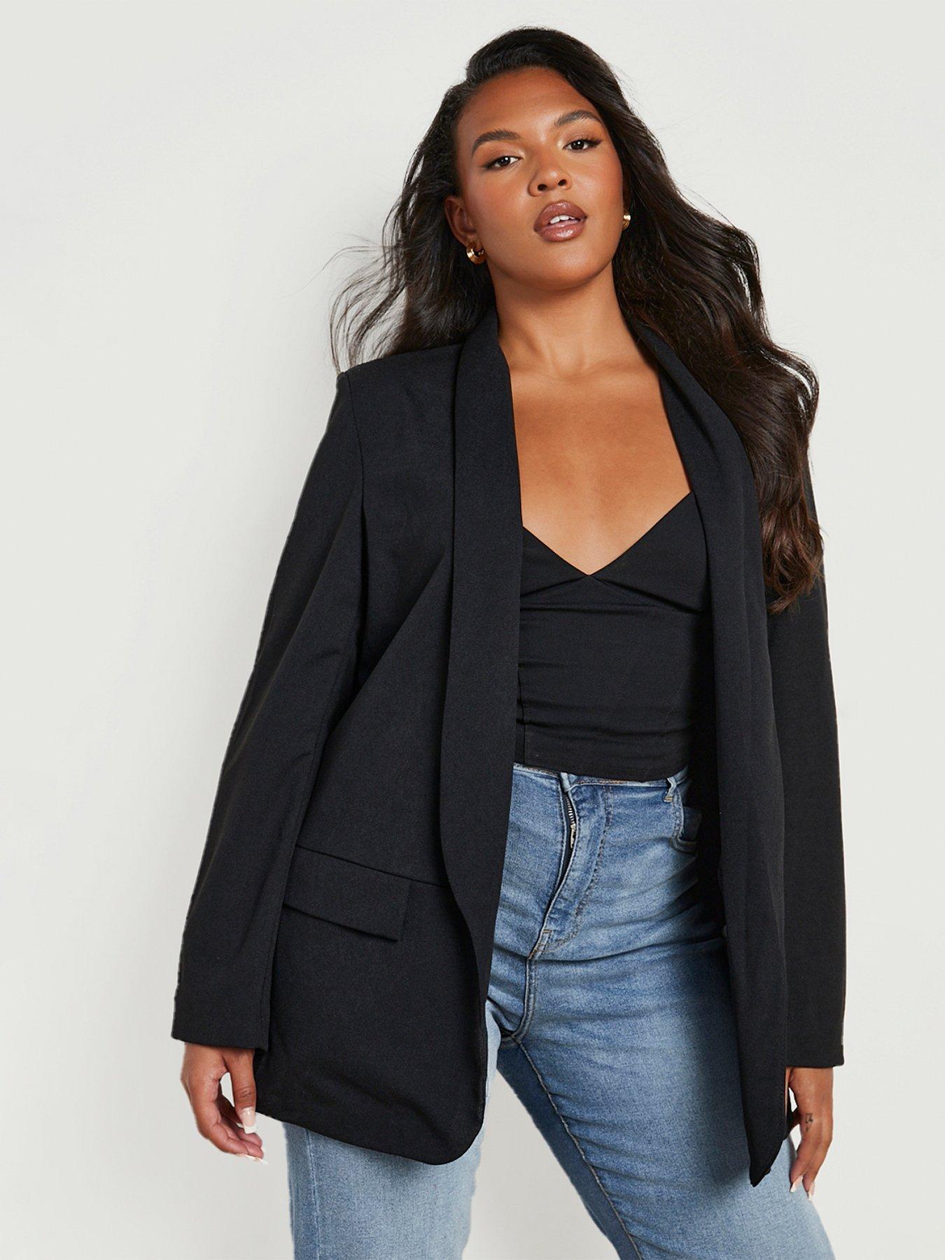 long black fitted blazer