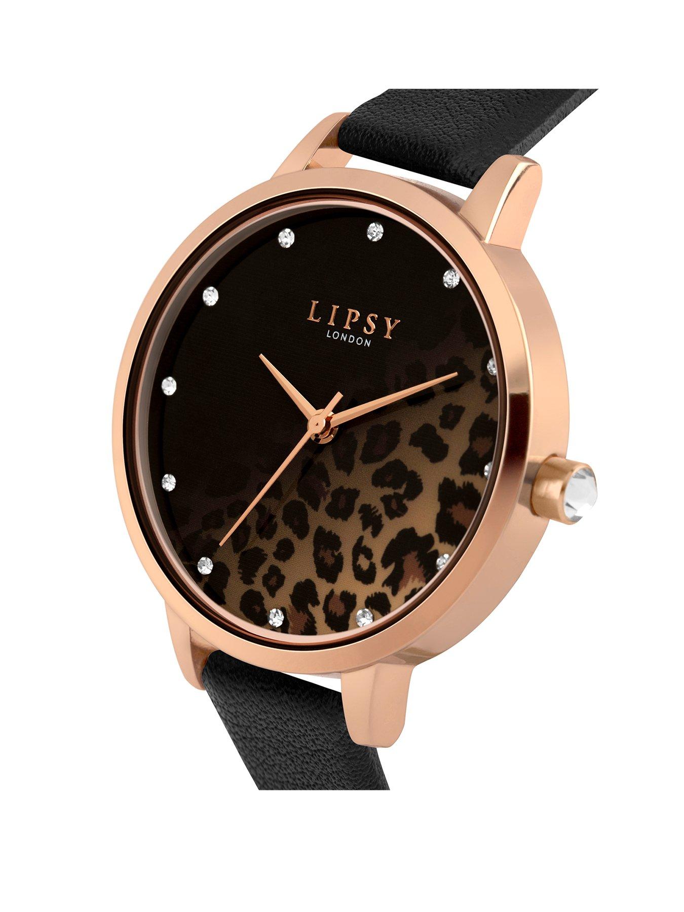 Lipsy floral leather strap watch hot sale