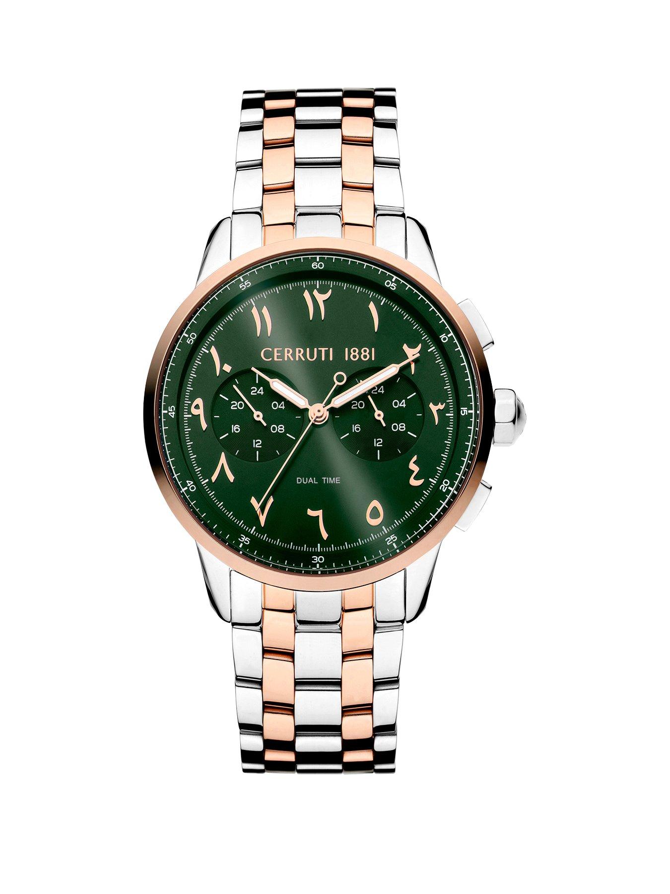 Cerruti Mucciano watch with Green dial and Silver Rose Gold