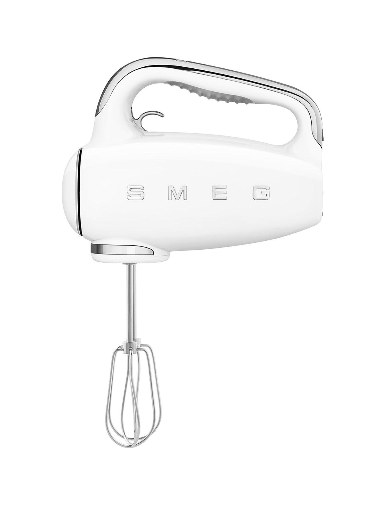 Product photograph of Smeg Hmf01 Retro Style Hand Mixer With Turbo Function 250w - White from very.co.uk