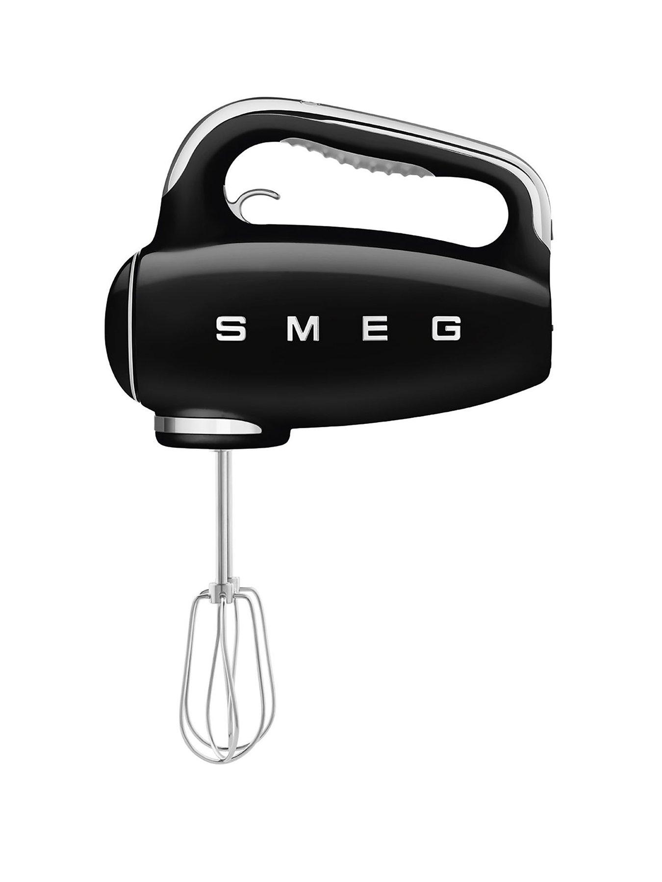Product photograph of Smeg Hmf01 Retro Style Hand Mixer With Turbo Function 250w - Black from very.co.uk