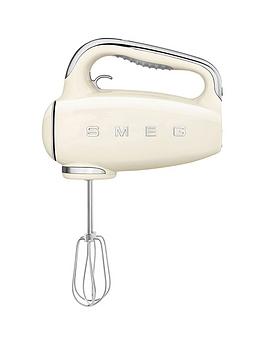 Product photograph of Smeg Hmf01 50 S Retro Style Hand Mixer With Turbo Function 3 Attachments Led Display 250w from very.co.uk