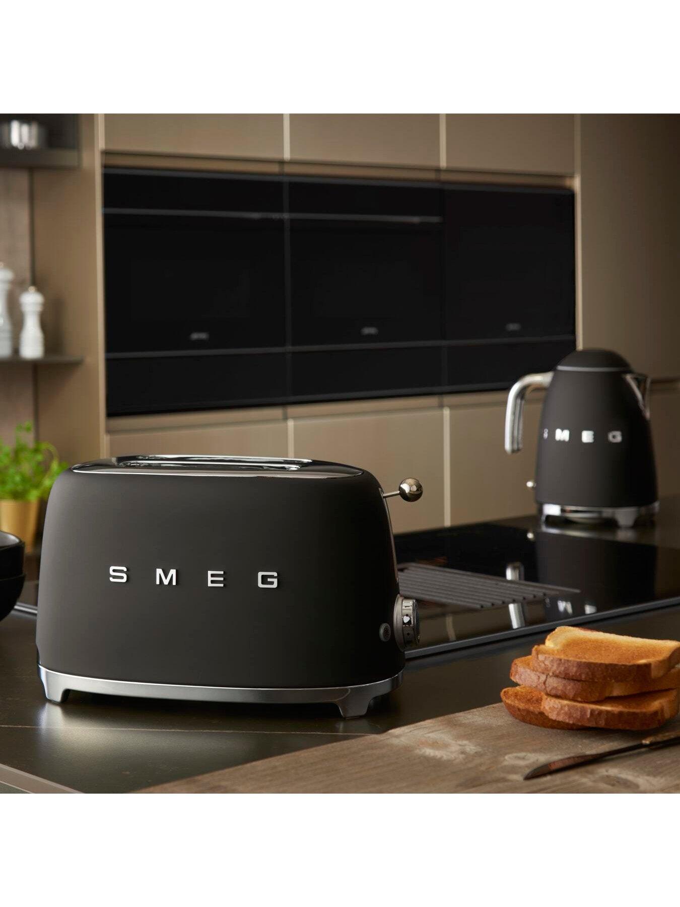 Smeg TSF01 Retro Style 2 Slice Toaster 950W Matte Black Very